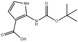 1H-Pyrrole-3-carboxylic  acid,  2-[[(1,1-dimethylethoxy)carbonyl]amino]- Structure