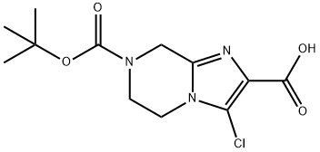 7-(TERT-BUTOXYCARBONYL)-3-CHLORO-5,6,7,8-TETRAHYDROIMIDAZO[1,2-A]PYRAZINE-2-CARBOXYLIC ACID 구조식 이미지