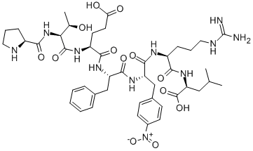 H-PRO-THR-GLU-PHE-P-NITRO-PHE-ARG-LEU-OH Structure