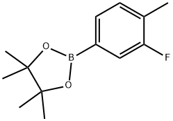 2-(3-FLUORO-4-METHYLPHENYL)-4,4,5,5-TETRAMETHYL-1,3,2-DIOXABOROLANE 구조식 이미지