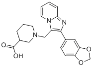 1-(2-BENZO[1,3]DIOXOL-5-YL-IMIDAZO[1,2-A]PYRIDIN-3-YLMETHYL)-PIPERIDINE-3-CARBOXYLIC ACID 구조식 이미지