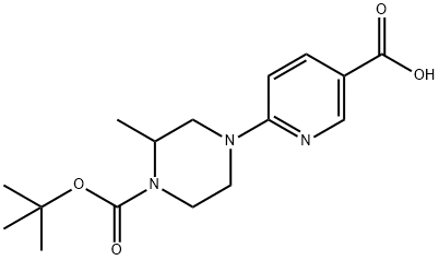 4-(5-CARBOXY-PYRIDIN-2-YL)-2-METHYL-PIPERAZINE-1-CARBOXYLIC ACID TERT-BUTYL ESTER 구조식 이미지