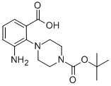 4-(2-AMINO-6-CARBOXY-PHENYL)-PIPERAZINE-1-CARBOXYLIC ACID TERT-BUTYL ESTER 구조식 이미지