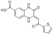 3-OXO-2-[2-OXO-2-THIOPHEN-2-YL-ETH-(Z)-YLIDENE]-1,2,3,4-TETRAHYDRO-QUINOXALINE-6-CARBOXYLIC ACID Structure