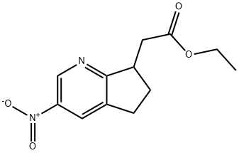 ethyl 2-(3-nitro-6,7-dihydro-5H-cyclopenta[b]pyridin-7-yl)acetate 구조식 이미지