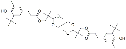 3,9-Bis[1,1-dimethyl-2-[3-(3-tert-butyl-4-hydroxy-5-methylphenyl)propionyloxy]ethyl]-2,4,8,10-tetraoxaspiro[5.5]undecane Structure