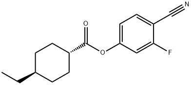 4-시아노-3-플루오로페닐트랜스-4-에틸사이클로헥산카복실레이트 구조식 이미지