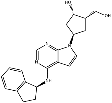 (1S,2S,4R)-4-[4-[[(1S)-2,3-Dihydro-1H-inden-1-yl]aMino]-7H-pyrrolo[2,3-d]pyriMidin-7-yl]-2-hydroxy-cyclopentaneMethanol 구조식 이미지