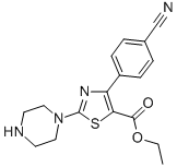 ETHYL 2-PIPERAZINE-4-(4-CYANO)PHENYL THIAZOLE-5-CARBOXYLATE 구조식 이미지