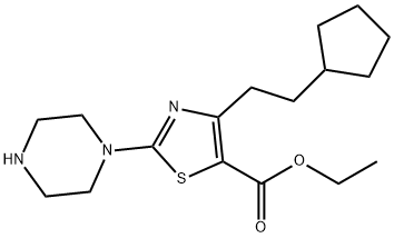 ETHYL 2-PIPERAZINE-4-CYCLOPENTYLETHYL THIAZOLE-5-CARBOXYLATE Structure