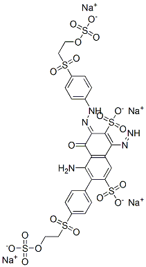 tetrasodium (3Z)-5-amino-4-oxo-6-[4-(2-sulfonatooxyethylsulfonyl)phenyl]diazenyl-3-[[4-(2-sulfonatooxyethylsulfonyl)phenyl]hydrazinylidene]naphthalene-2,7-disulfonate Structure