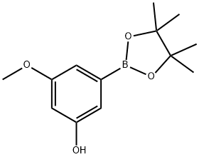 3-METHOXY-5-(4,4,5,5-TETRAMETHYL-1,3,2-DIOXABOROLAN-2-YL)PHENOL 구조식 이미지