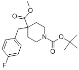 1-BOC-4-[(4-FLUOROPHENYL)METHYL]-4-PIPERIDINECARBOXYLIC ACID METHYL ESTER Structure