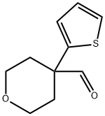 4-Thien-2-yltetrahydro-2H-pyran-4-carboxaldehyde 97% 구조식 이미지