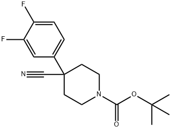 1-BOC-4-CYANO-4-(3,4-DIFLUOROPHENYL)-피페리딘 구조식 이미지