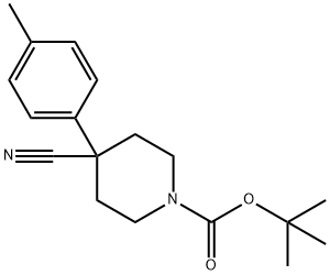 TERT-BUTYL 4-CYANO-4-P-TOLYLPIPERIDINE-1-CARBOXYLATE Structure