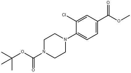 Methyl 4-(4-Boc-1-piperazinyl)-3-chlorobenzoate 구조식 이미지
