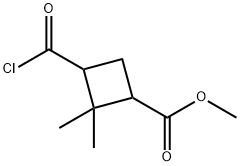 Cyclobutanecarboxylic acid, 3-(chloroformyl)-2,2-dimethyl-, methyl ester (7CI) Structure