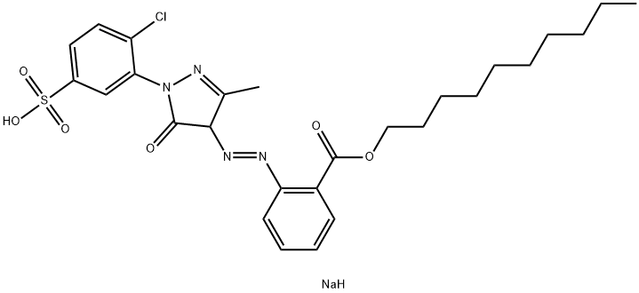 sodium 1-decyl 2-[[1-(2-chloro-5-sulphonatophenyl)-4,5-dihydro-3-methyl-5-oxo-1H-pyrazol-4-yl]azo]benzoate Structure