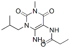 Propanamide,  N-[6-amino-1,2,3,4-tetrahydro-3-methyl-1-(2-methylpropyl)-2,4-dioxo-5-pyrimidinyl]- 구조식 이미지