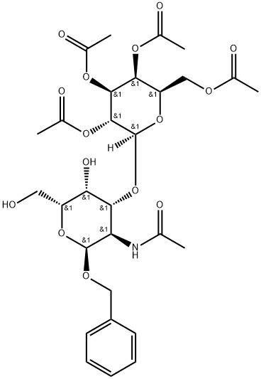 Benzyl2-acetamido-3-O-(2,3,4,6-tetra-O-acetyl-b-D-galactopyranosyl)-2-deoxy-a-D-galactopyranoside Structure