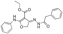 3-푸란카르복실산,4,5-디히드로-4-[(페닐아세틸)히드라조노]-2-(페닐아미노)-,에틸에스테르(9CI) 구조식 이미지