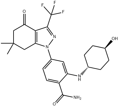 908112-43-6 4-(6,6-dimethyl-4-oxo-3-(trifluoromethyl)-4,5,6,7-tetrahydro-1H-indazol-1-yl)-2-((1r,4r)-4-hydroxycyclohexylamino)benzamide