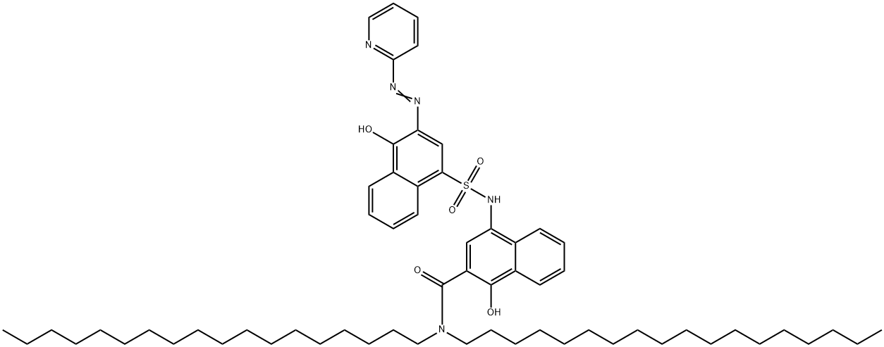 1-hydroxy-4-[[[4-hydroxy-3-(2-pyridylazo)naphthyl]sulphonyl]amino]-N,N-dioctadecylnaphthalene-2-carboxamide Structure