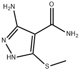 5-아미노-3-(메틸티오)-1H-피라졸-4-카르복사미드 구조식 이미지