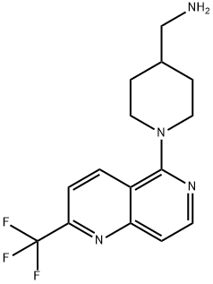 1-{1-[2-(TRIFLUOROMETHYL)-1,6-NAPHTHYRIDIN-5-YL]PIPERIDIN-4-YL}METHANAMINE
 Structure