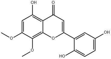 4H-1-Benzopyran-4-one, 2-(2,5-dihydroxyphenyl)-5-hydroxy-6,8-dimethoxy - Structure