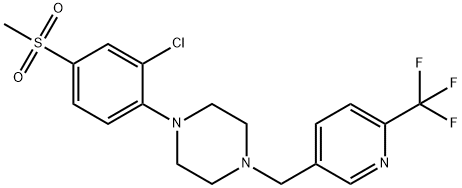 1-[2-CHLORO-4-(METHYLSULFONYL)PHENYL]-4-([6-(TRIFLUOROMETHYL)PYRIDIN-3-YL]METHYL)PIPERAZINE Structure