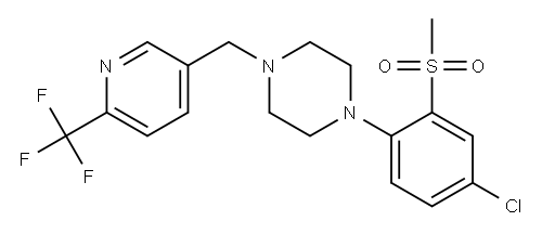1-[4-CHLORO-2-(METHYLSULFONYL)PHENYL]-4-([6-(TRIFLUOROMETHYL)PYRIDIN-3-YL]METHYL)PIPERAZINE Structure
