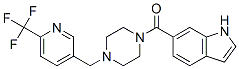 6-[(4-([6-(TRIFLUOROMETHYL)PYRIDIN-3-YL]METHYL)PIPERAZIN-1-YL)CARBONYL]-1H-INDOLE 구조식 이미지