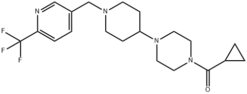 1-(CYCLOPROPYLCARBONYL)-4-(1-([6-(TRIFLUOROMETHYL)PYRIDIN-3-YL]METHYL)PIPERIDIN-4-YL)PIPERAZINE 구조식 이미지