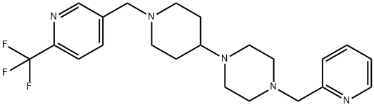 1-(PYRIDIN-2-YLMETHYL)-4-(1-([6-(TRIFLUOROMETHYL)PYRIDIN-3-YL]METHYL)PIPERIDIN-4-YL)PIPERAZINE 구조식 이미지