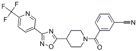 3-[(4-(3-[6-(TRIFLUOROMETHYL)PYRIDIN-3-YL]-1,2,4-OXADIAZOL-5-YL)PIPERIDIN-1-YL)CARBONYL]BENZONITRILE Structure