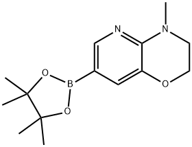 4-Methyl-3,4-dihydro-2H-pyrido[3,2-b][1,4]oxazine-7-boronic acid, pinacol ester 구조식 이미지