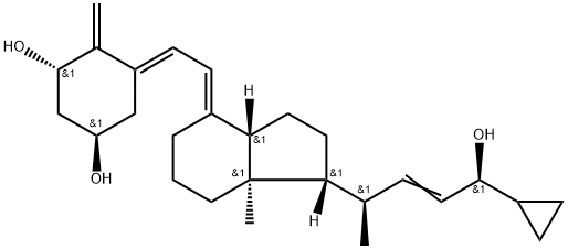 (1R,3S,E)-5-((E)-2-((1R,3aS,7aR)-1-((2R,5S,E)-5-cyclopropyl-5-hydroxypent-3-en-2-yl)-7a-Methylhexahydro-1H-inden-4(2H)-ylidene)ethylidene)-4-Methylenecyclohexane-1,3-diol 구조식 이미지