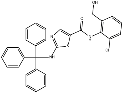 N-[2-클로로-6-(히드록시메틸)페닐]-2-[(트리페닐메틸)아미노]-5-티아졸카르복사미드 구조식 이미지