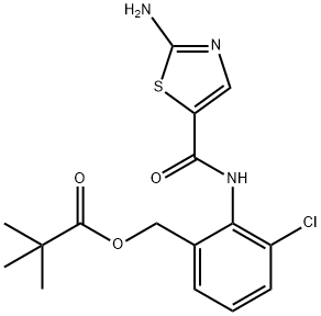 2,2-DiMethyl-propanoic Acid [2-[[(2-AMino-5-thiazolyl)carbonyl]aMino]-3-chlorophenyl]Methyl Ester Structure