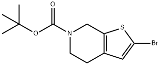 티에노[2,3-C]피리딘-6(5H)-카르복실산,2-브로모-4,7-디하이드로-,1,1-디메틸레틸에스테르 구조식 이미지