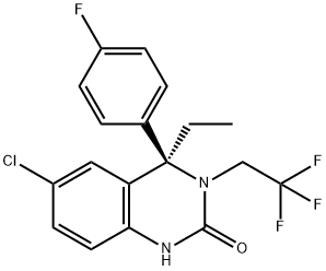 6-CHLORO-4-ETHYL-4-(4-FLUORO-PHENYL)-3-(2,2,2-TRIFLUORO-ETHYL)-3,4-DIHYDRO-1H-QUINAZOLIN-2-ONE 구조식 이미지