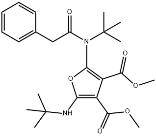 3,4-푸란디카르복실산,2-[(1,1-디메틸에틸)아미노]-5-[(1,1-디메틸에틸)(페닐아세틸)아미노]-,디메틸에스테르(9CI) 구조식 이미지