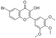 4H-1-BENZOPYRAN-4-ONE, 6-BROMO-3-HYDROXY-2-(3,4,5-TRIMETHOXYPHENYL)- 구조식 이미지