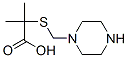 2-Methyl-2-[(1-piperazinylmethyl)thio]propionic acid Structure