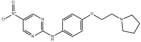 2-PyriMidinaMine, 5-nitro-N-[4-[2-(1-pyrrolidinyl)ethoxy]phenyl]- 구조식 이미지