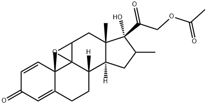 9,11β-Epoxy-17-hydroxy-16β-methyl-3,20-dioxo-9β-pregna-1,4-diene-21-yl Acetate 구조식 이미지