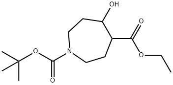 1-tert-Butyl 4-ethyl 5-hydroxyazepane-1,4-dicarboxylate Structure