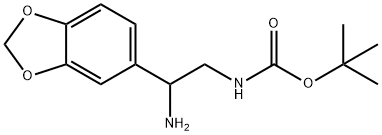 (2-아미노-2-벤조[1,3]DIOXOL-5-YL-에틸)-탄산tert-부틸에스테르 구조식 이미지